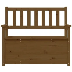vidaXL Banco de madera maciza pino marrón miel 112,5x51,5x96,5 cm Marrón miel Outlet