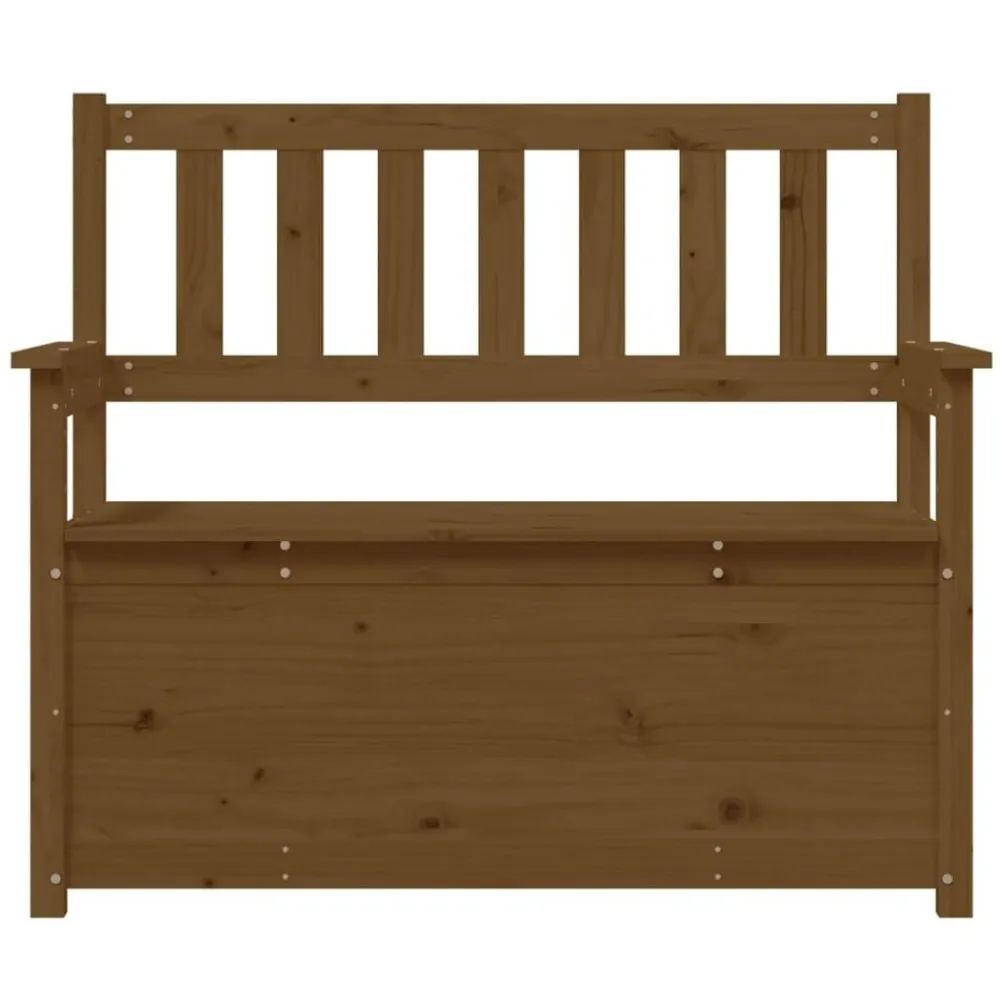 vidaXL Banco de madera maciza pino marrón miel 112,5x51,5x96,5 cm Marrón miel Outlet