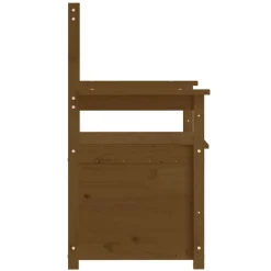 vidaXL Banco de madera maciza pino marrón miel 112,5x51,5x96,5 cm Marrón miel Outlet