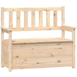 vidaXL Banco de madera maciza de pino 112,5x51,5x96,5 cm Natural Best