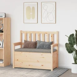 vidaXL Banco de madera maciza de pino 112,5x51,5x96,5 cm Natural Best