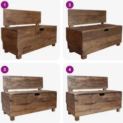 vidaXL Banco de madera maciza de caoba 86x40x60 cm Online