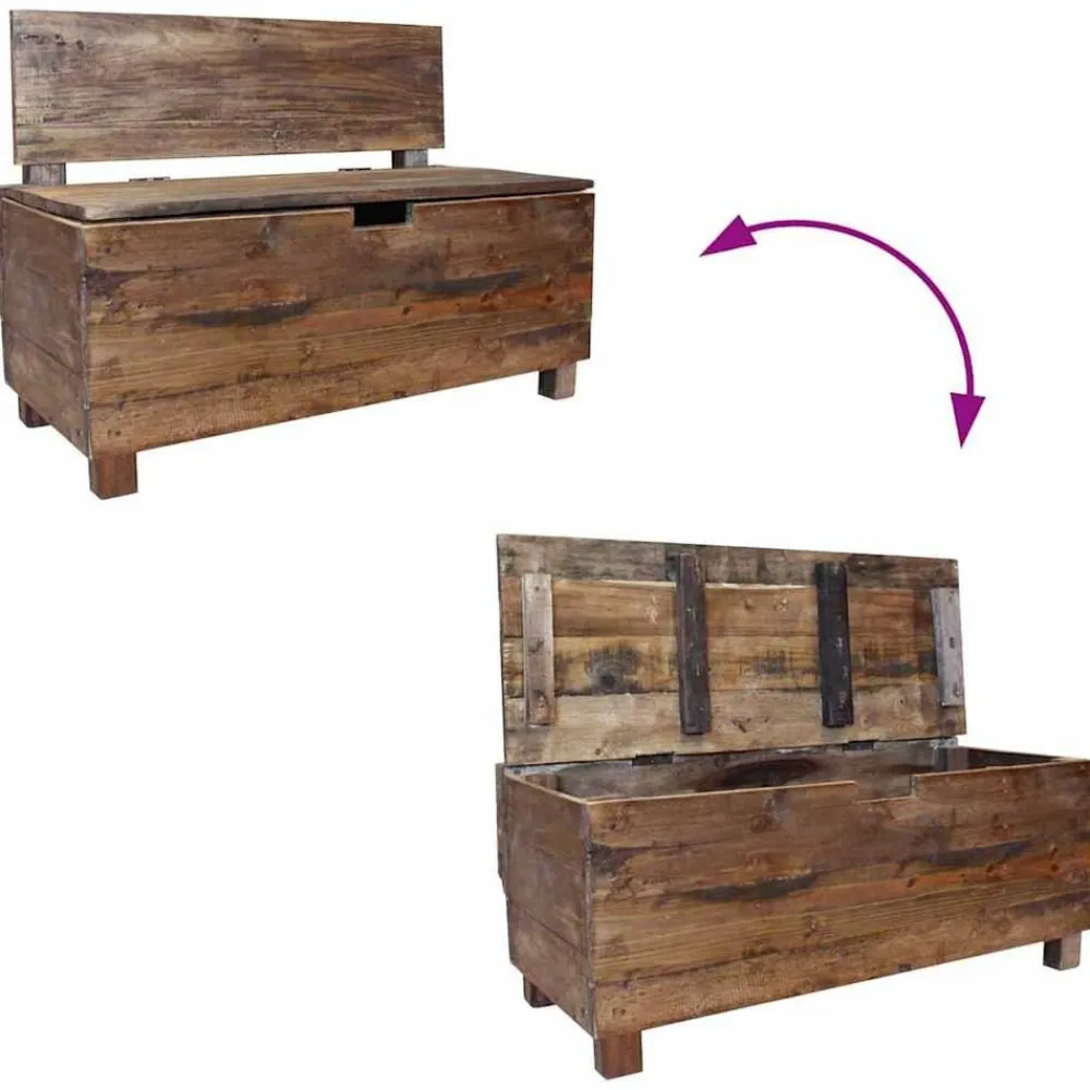 vidaXL Banco de madera maciza de caoba 86x40x60 cm Online