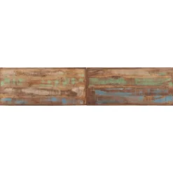 vidaXL Bancos-Banco de madera maciza reciclada y acero 160 cm
