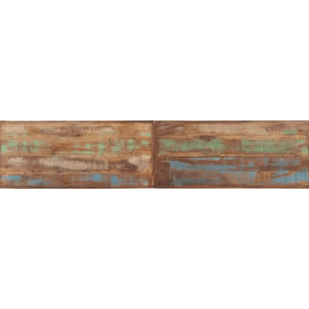 vidaXL Bancos-Banco de madera maciza reciclada y acero 160 cm