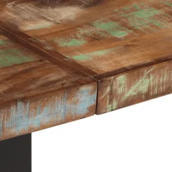 vidaXL Bancos-Banco de madera maciza reciclada y acero 160 cm