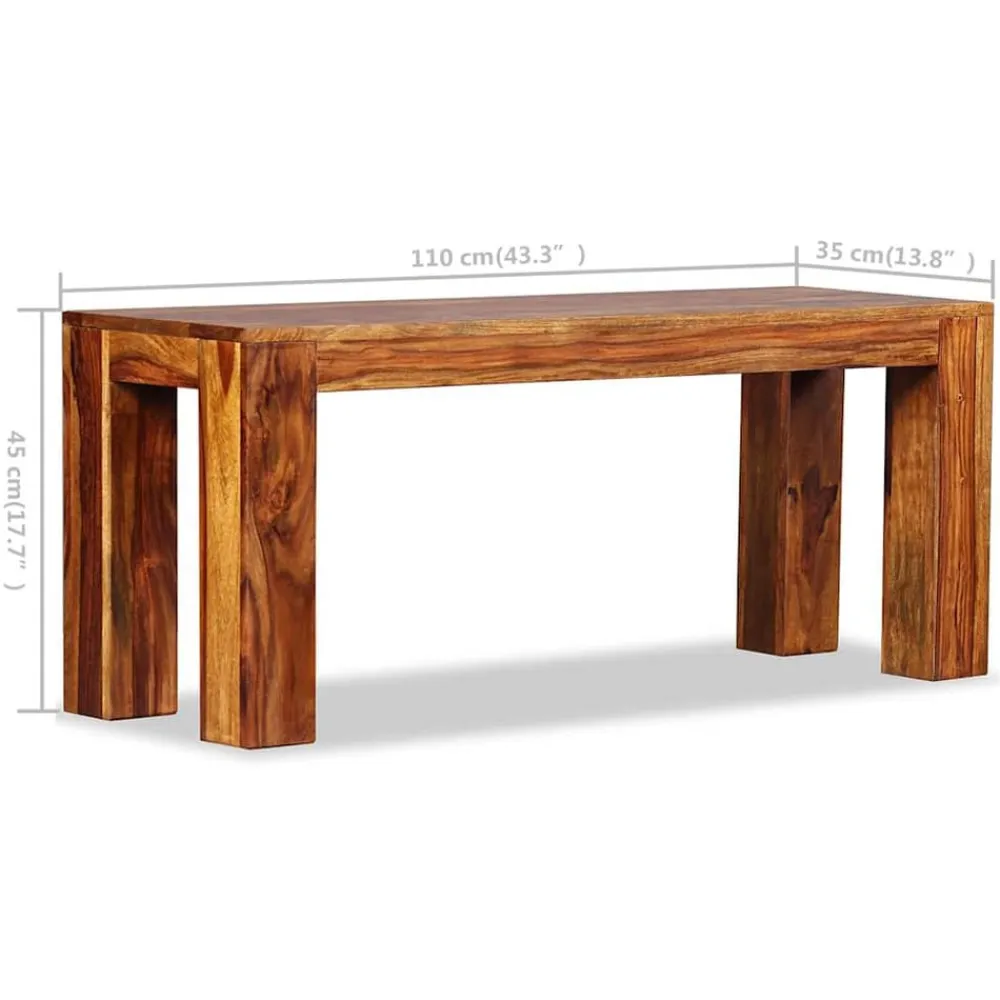 vidaXL Banco de madera maciza de acacia 110x35x45 cm Online