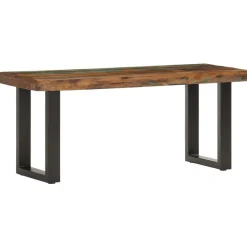 vidaXL Banco de madera maciza reciclada y acero 110 cm Marrón Hot