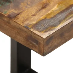 vidaXL Banco de madera maciza reciclada y acero 110 cm Marrón Hot
