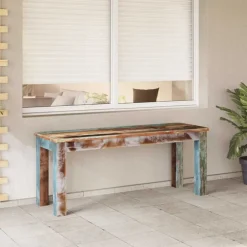 vidaXL Bancos-Banco de madera maciza reciclada 110x35x45 cm