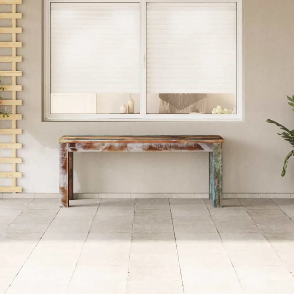 vidaXL Bancos-Banco de madera maciza reciclada 110x35x45 cm