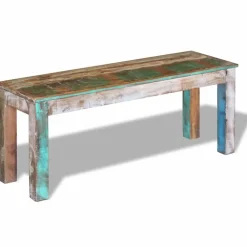 vidaXL Bancos-Banco de madera maciza reciclada 110x35x45 cm