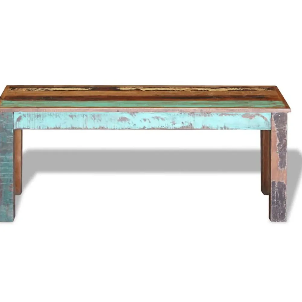 vidaXL Bancos-Banco de madera maciza reciclada 110x35x45 cm