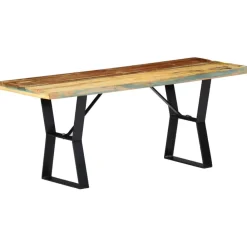 vidaXL Banco de madera maciza reciclada 110 cm