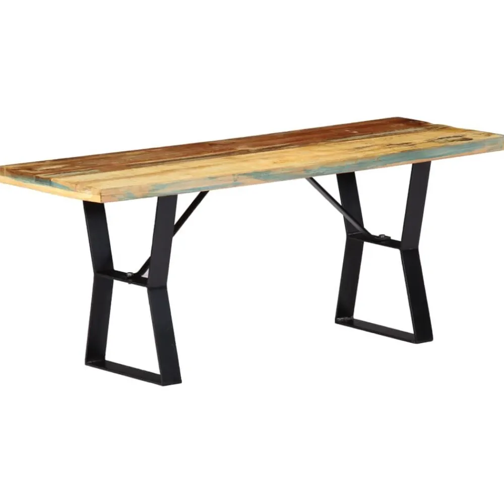 vidaXL Banco de madera maciza reciclada 110 cm