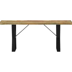 vidaXL Banco de madera maciza reciclada 110 cm