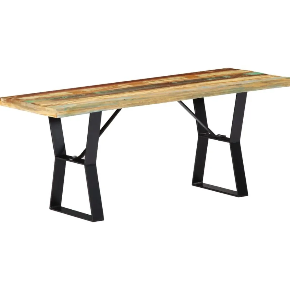 vidaXL Banco de madera maciza reciclada 110 cm