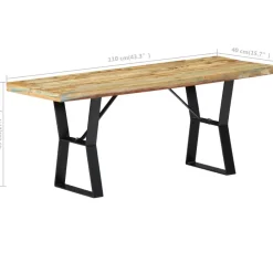 vidaXL Banco de madera maciza reciclada 110 cm