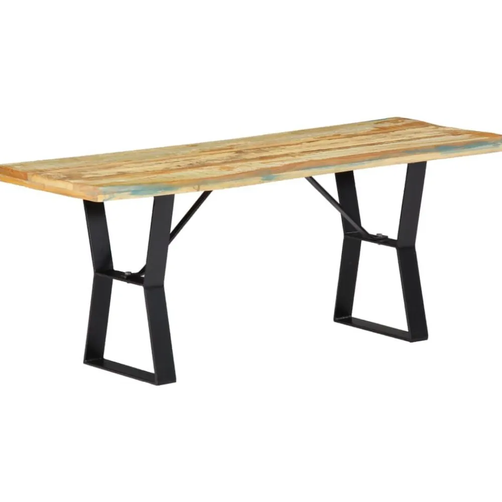 vidaXL Banco de madera maciza reciclada 110 cm