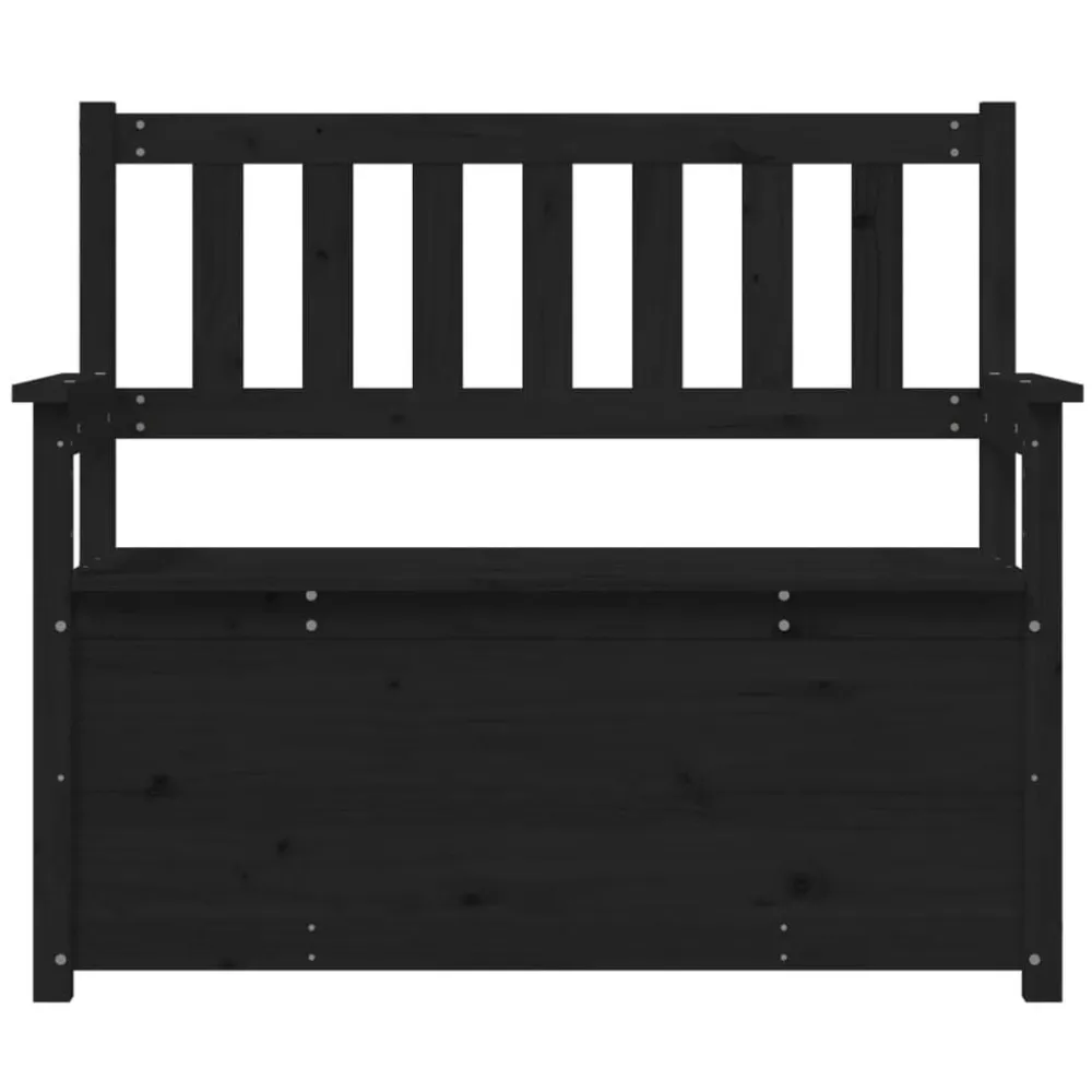 vidaXL Banco de madera maciza de pino 112,5x51,5x96,5 cm Negro Discount