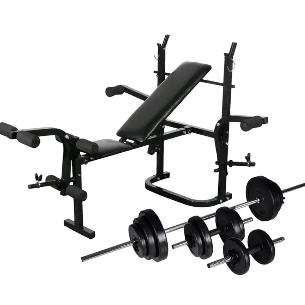 vidaXL Banco de musculación barras y mancuernas 30,5 kg Best