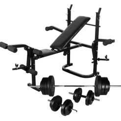 vidaXL Fitness Y Musculación-Banco de musculación barras y mancuernas 60,5 kg