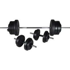 vidaXL Fitness Y Musculación-Banco de musculación barras y mancuernas 60,5 kg