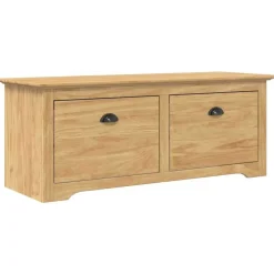 vidaXL Banco de pasillo con cajón BODO Marrón miel 118 x 40 x 50 cm Marrón miel Best