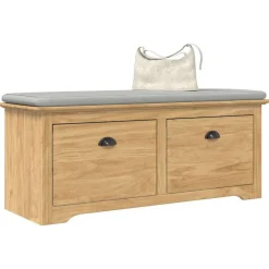 vidaXL Banco de pasillo con cajón BODO Marrón miel 118 x 40 x 50 cm Marrón miel Best