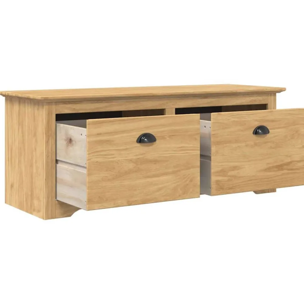 vidaXL Banco de pasillo con cajón BODO Marrón miel 118 x 40 x 50 cm Marrón miel Best