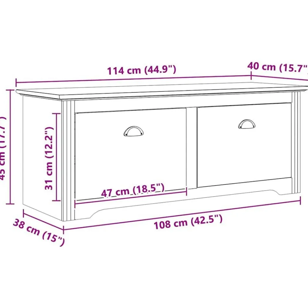 vidaXL Banco de pasillo con cajón BODO Marrón miel 118 x 40 x 50 cm Marrón miel Best