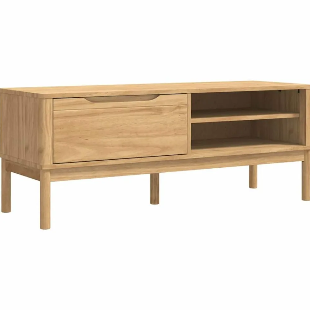 vidaXL Bancos-Banco de pasillo con cajón FLORO Marrón cera 115 x 40 x 45 cm