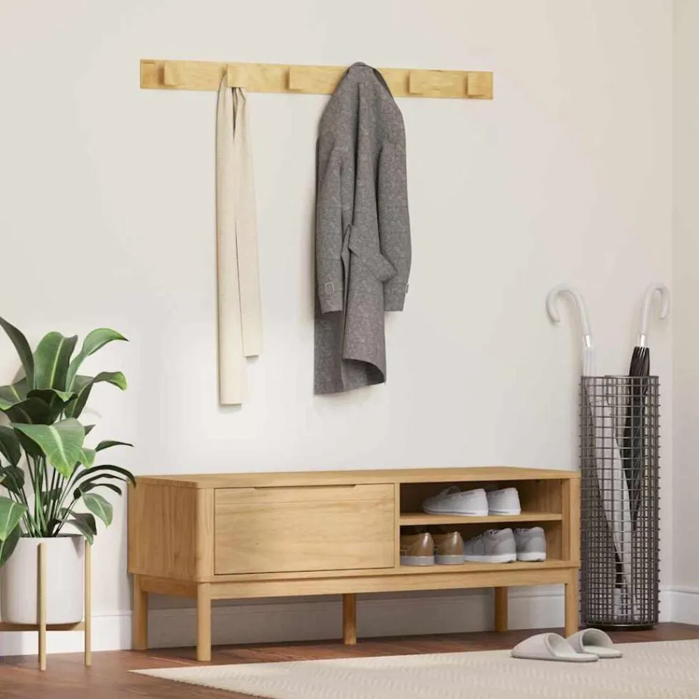 vidaXL Bancos-Banco de pasillo con cajón FLORO Marrón cera 115 x 40 x 45 cm
