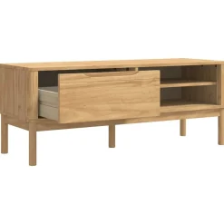 vidaXL Bancos-Banco de pasillo con cajón FLORO Marrón cera 115 x 40 x 45 cm