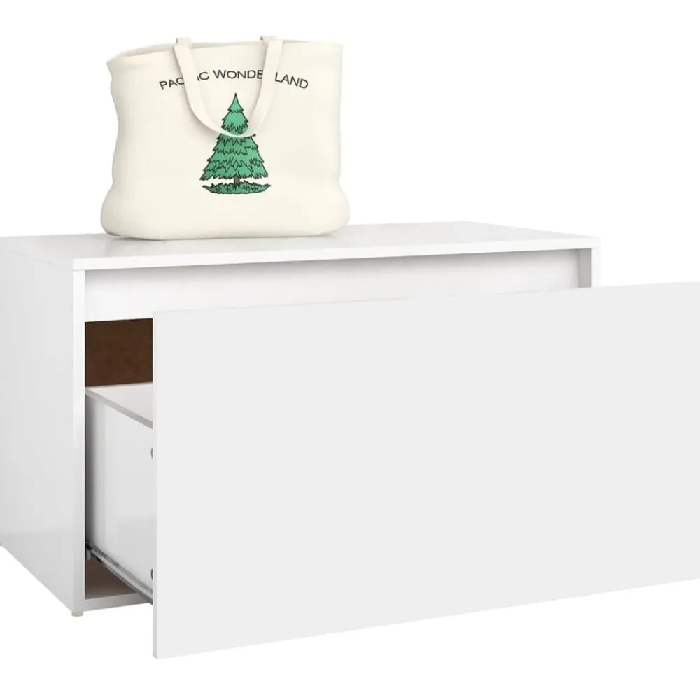 vidaXL Banco de pasillo de madera de ingeniería 80x40x45 cm Blanco