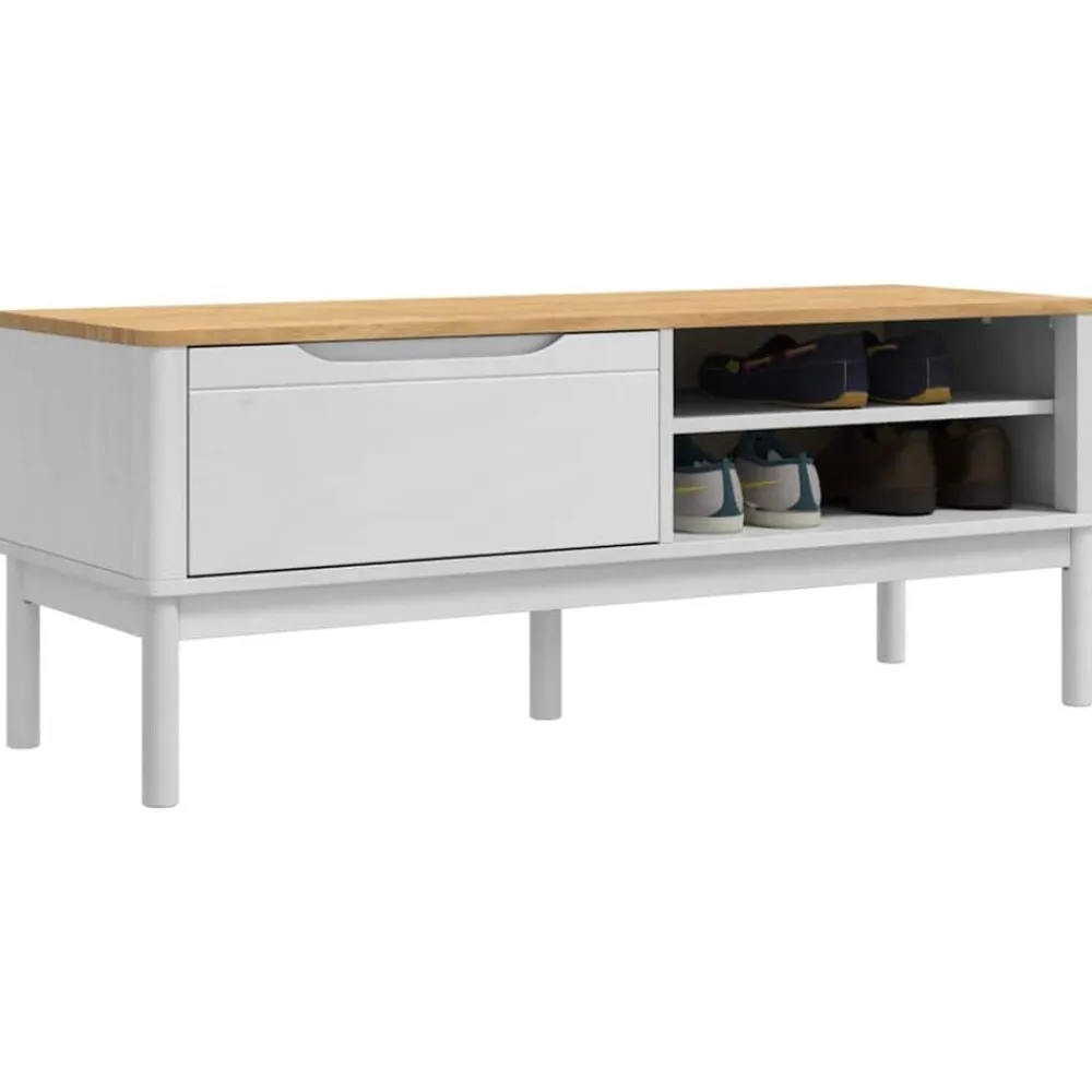 vidaXL Bancos-Banco de pasillo FLORO 115 x 40 x 45 cm Madera de Pino Macizo