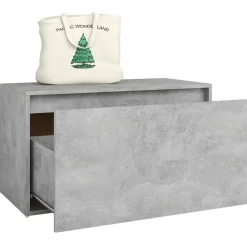 vidaXL Bancos-Banco de pasillo madera de ingeniería gris hormigón 80x40x45 cm