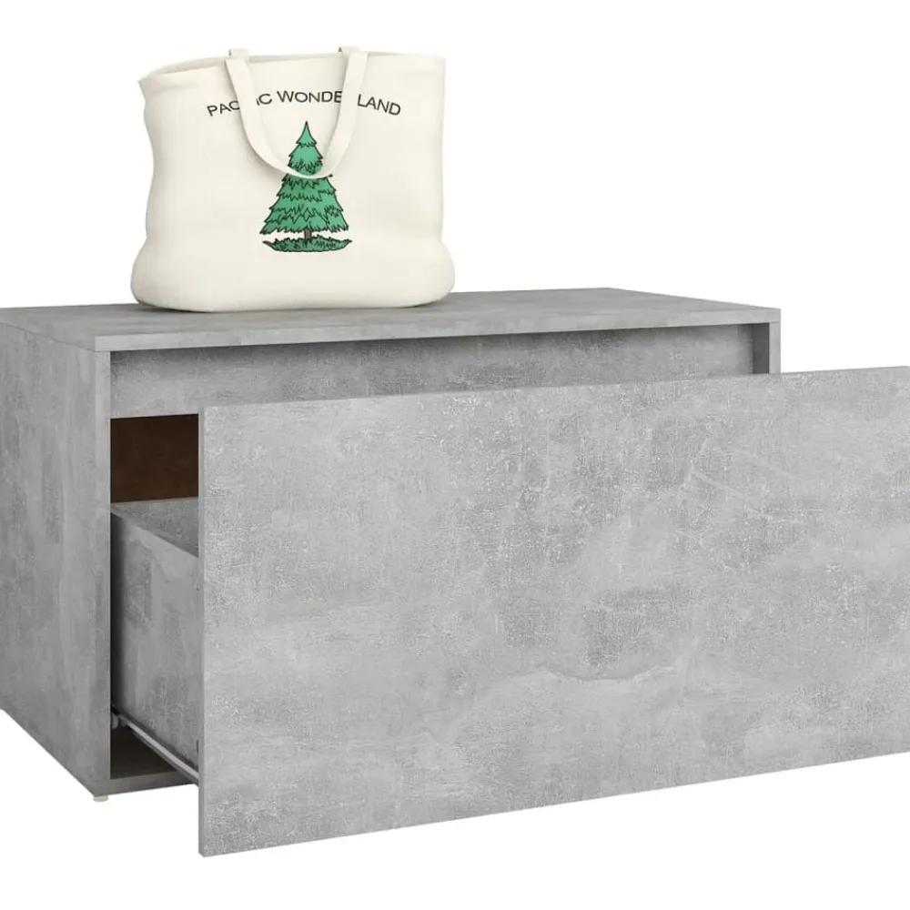 vidaXL Bancos-Banco de pasillo madera de ingeniería gris hormigón 80x40x45 cm
