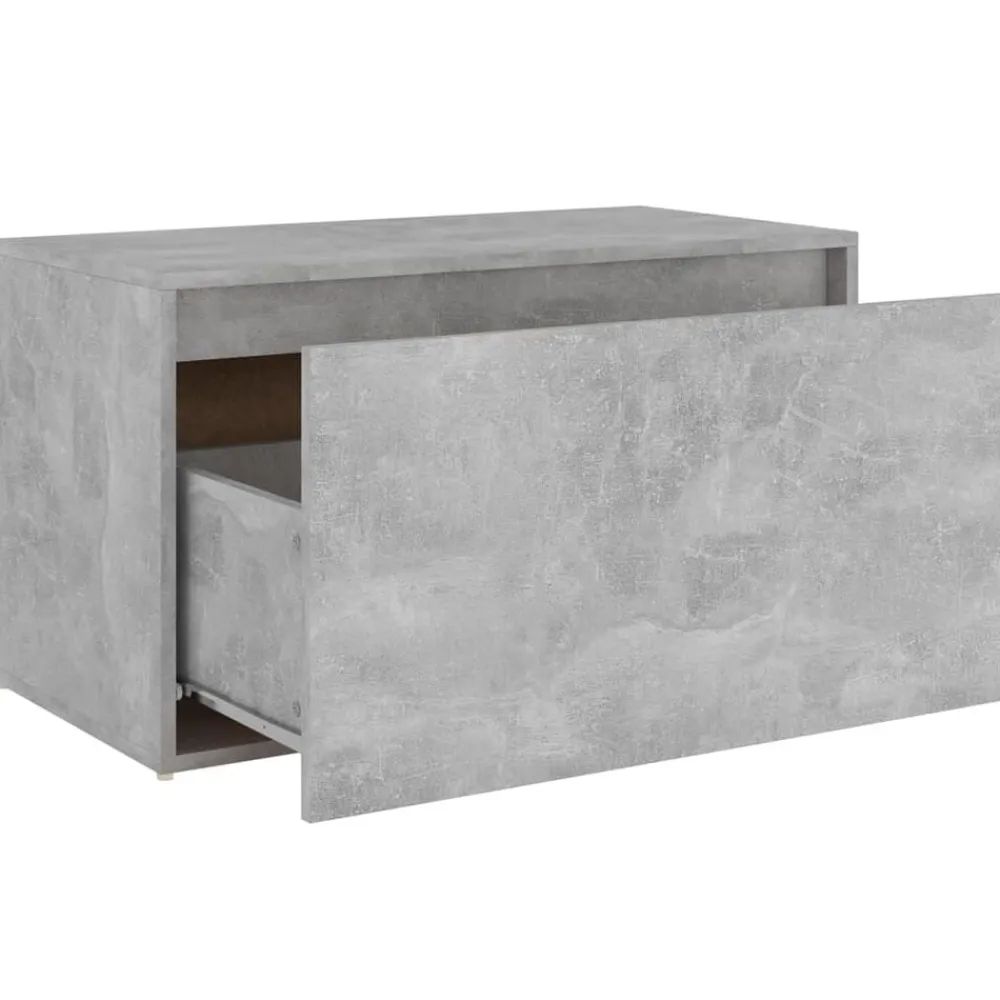 vidaXL Bancos-Banco de pasillo madera de ingeniería gris hormigón 80x40x45 cm