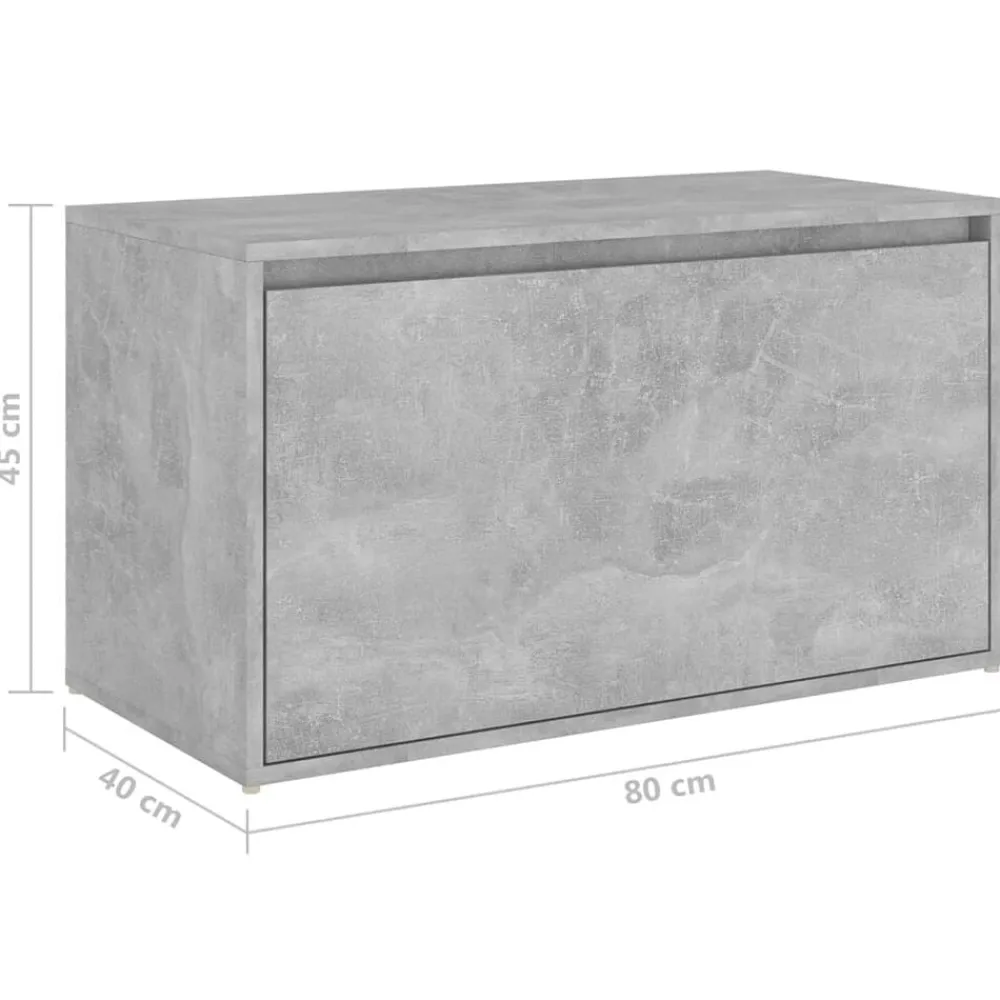 vidaXL Bancos-Banco de pasillo madera de ingeniería gris hormigón 80x40x45 cm