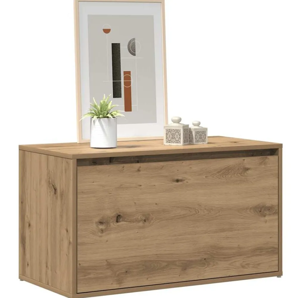 vidaXL Banco de pasillo roble artesanal 80x40x45 cm madera de ingeniería Roble artisan New