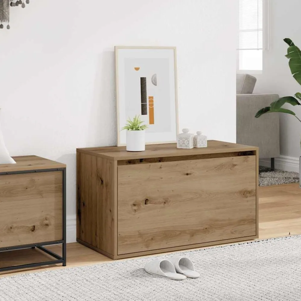 vidaXL Banco de pasillo roble artesanal 80x40x45 cm madera de ingeniería Roble artisan New