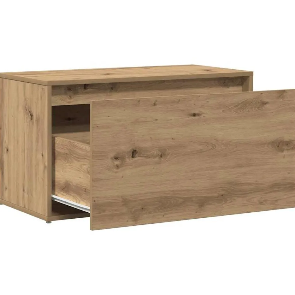 vidaXL Banco de pasillo roble artesanal 80x40x45 cm madera de ingeniería Roble artisan New