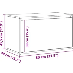 vidaXL Banco de pasillo roble artesanal 80x40x45 cm madera de ingeniería Roble artisan New
