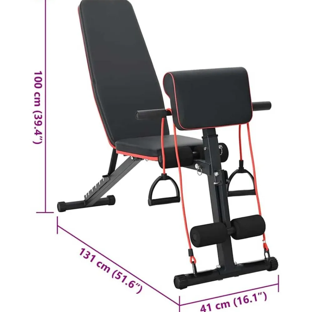 vidaXL Banco de Pesas Manual Negro 131 x 41 x 100 cm Online