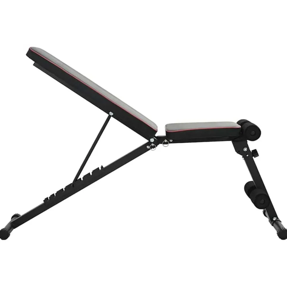 vidaXL Fitness Y Musculación-Banco de Pesas Manual Negro 131 x 41 x 110 cm