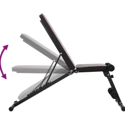 vidaXL Fitness Y Musculación-Banco de Pesas Manual Negro 131 x 41 x 110 cm