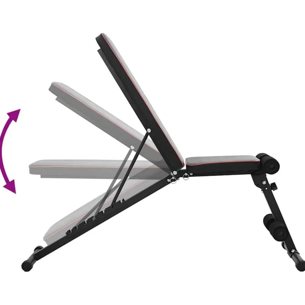 vidaXL Fitness Y Musculación-Banco de Pesas Manual Negro 131 x 41 x 110 cm