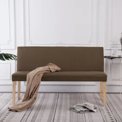 vidaXL Bancos-Banco de poliéster 139,5 cm marrón