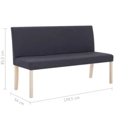 vidaXL Bancos-Banco de poliéster 139,5 cm gris